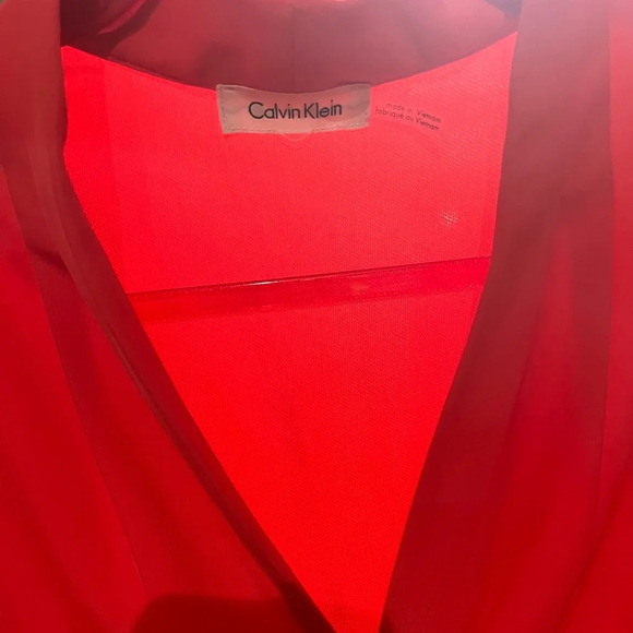 Orange Red Calvin Klein Blouse size small - Picture 3 of 4